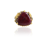 Handmade Sterling Silver Ring With Enhanced Ruby