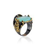 Handmade Sterling Silver Ring With Mint Onyx Stone