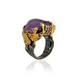 Handmade Sterling Silver Ring With Amethyst Stone