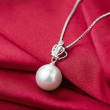 Elegant princess crown shell pearl necklace in sterling silver