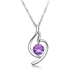 Ella Trendy Purple Sterling Silver Necklace