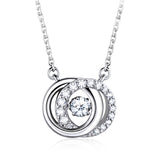 Ella Double Circle Sterling Silver Micro Setting CZ Necklace