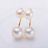 Pearl drop dangle earrings in sterling silver