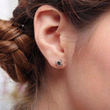 Ella Blue Natural Sapphire Secret Garden Sterling Silver Stud Earrings