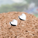 Ella Trendy Simple True Love Heart White Sterling Silver Stud Earrings