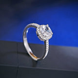 Ella trendy luxury sterling silver white CZ wedding engagement ring