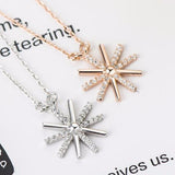 Ella Sun Flower Rose  Micro Setting Sterling Silver Necklace