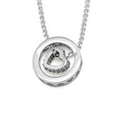 Ella Rotatable Love Heart White Gold Sterling Silver Necklace
