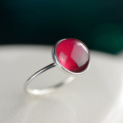 Ella concise round sterling silver ring