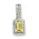 Ella elegant square  yellow citrine sterling silver pendant