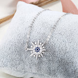 Ella Star Flower Sterling Silver Micro Setting  Necklace