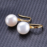 Ella White Pearl Yellow Dangle Earrings in Sterling Silver