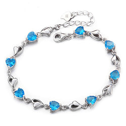 Ella my heart blue CZ sterling silver bracelet