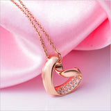 Ella love heart rose sterling silver pendant