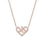 Ella Rose Love Heart Solid Sterling Silver Chain Necklace