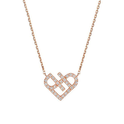 Ella Rose Love Heart Solid Sterling Silver Chain Necklace