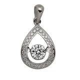 Ella water drop shape white micro setting sterling silver pendant