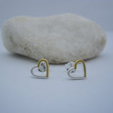 Ella Simple Love Heart Sterling Silver Stud Earrings