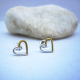 Ella Simple Love Heart Sterling Silver Stud Earrings
