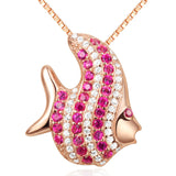 Ella sweet fish pink CZ solid sterling silver pendant