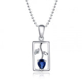 Ella blue natural sapphire flower pendant