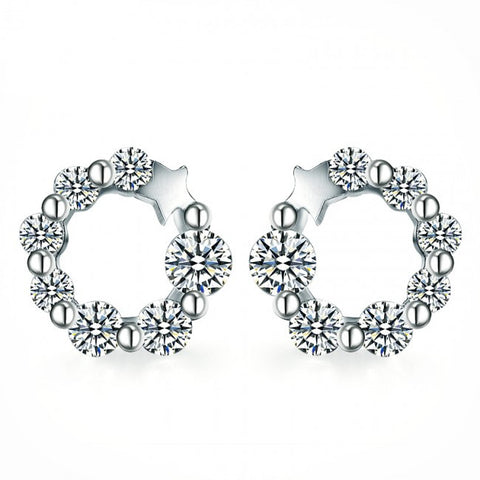 Ella urban star white earrings in sterling silver