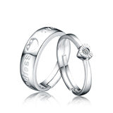 Ella Endless Love Heart  Sterling Silver Wedding Promise Adjustable Ring