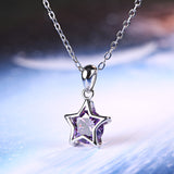 Ella purple star CZ sterling silver pendant