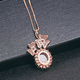 Ella three-leaf clover rose quartz sterling silver pendant