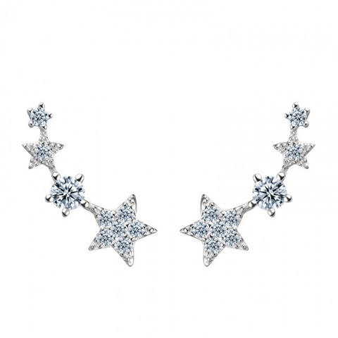 Ella hanging star stud earrings in sterling silver