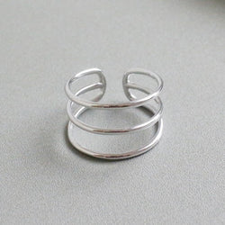 Ella classic three line adjustable ring in sterling silver