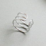 Ella classic three line adjustable ring in sterling silver