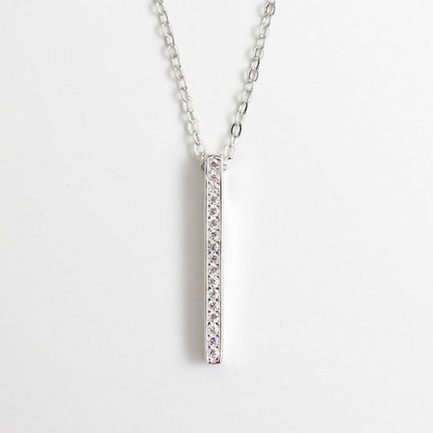 Ella classic square cube CZ necklace in sterling silver