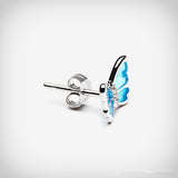Ella simple blue butterfly sterling silver stud earrings