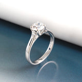 Ella Sterling Silver Round Cubic Zirconia Solitaire Ring
