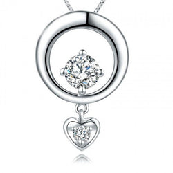 Ella Fashionable Elegant Simple Circle Heart Sterling Silver Pendant