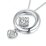 Ella Fashionable Elegant Simple Circle Heart Sterling Silver Pendant