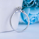Ella Two Hearts CZ Sterling Silver Adjustable Promise Ring