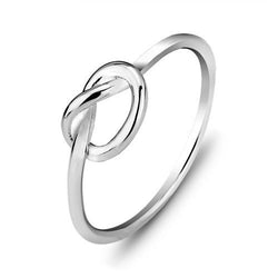 Ella Simple Heart Knot Sterling Silver Ring