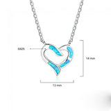 Ella Sweet Hollow Heart Created Opal Silver Necklace