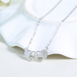 Ella Love Hearts White Sterling Silver Necklace