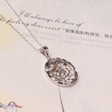 Ella hollow rose flower sterling silver pendant