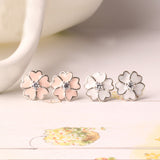 Ella Pink Daisy Sterling Silver Stud Flower Earrings
