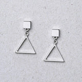 Ella simple triangle elegant sterling silver stud earrings