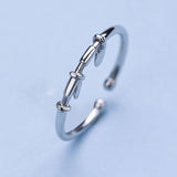 Ella Fashionable Simple Three Heart Adjustable Sterling Silver Ring