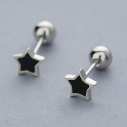 Ella elegant star stud earrings in sterling silver