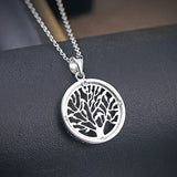 Ella tree of life sterling silver circle pendant