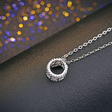 Ella circle of love hearts sterling silver pendant