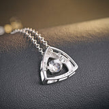 Ella classic white CZ micro setting sterling silver triangle pendant