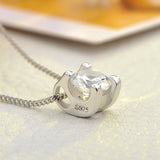 Ella Simple Round Cut  Sterling Silver  Necklace